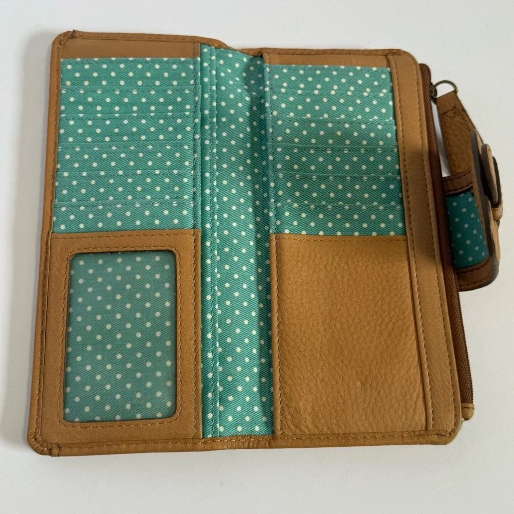 Fossil Wallet Leather Women Tate Clutch Light Tan - Picture 3 of 10
